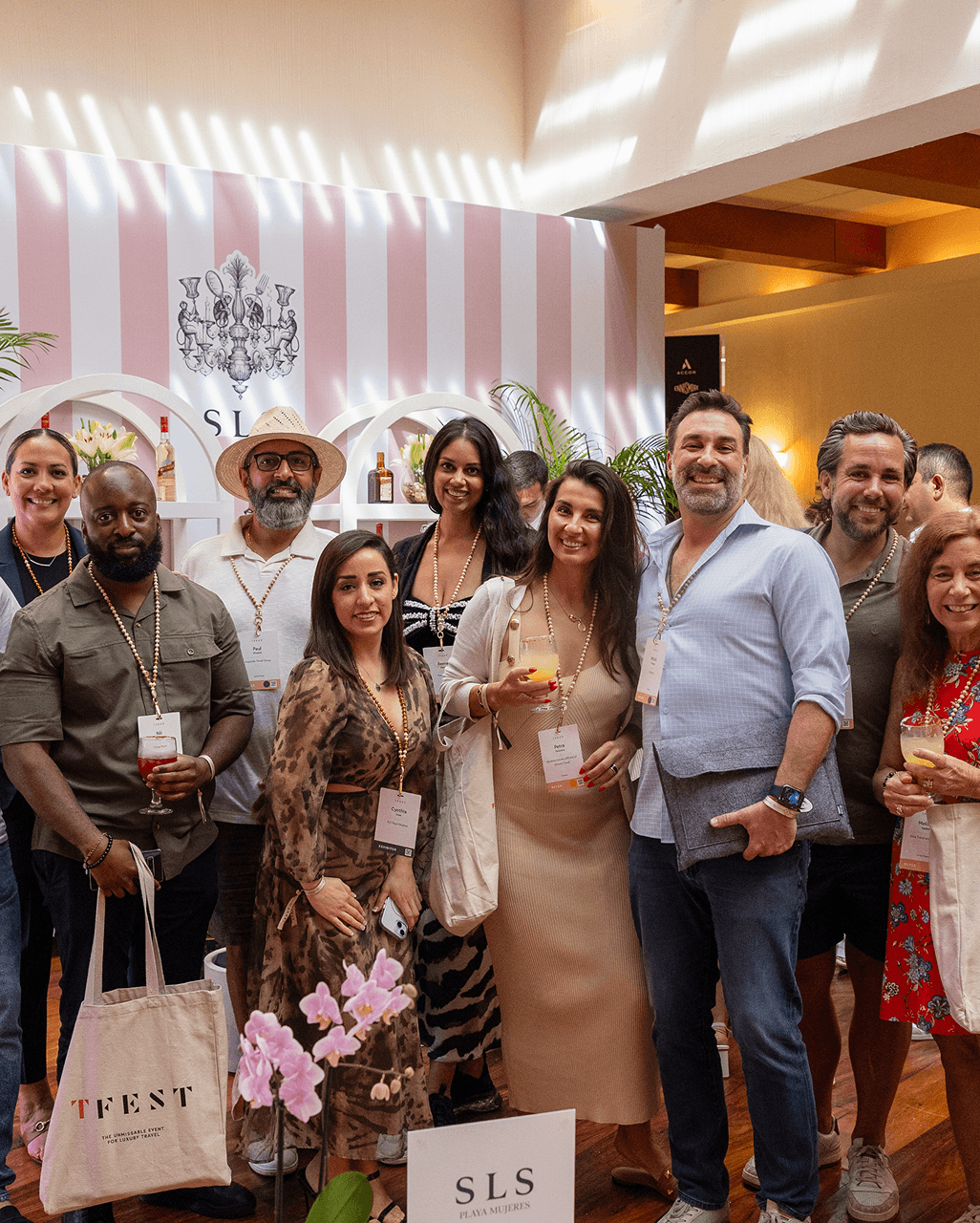 A group of TFest buyers and exhibitors together at an event
